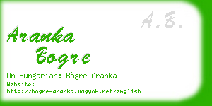 aranka bogre business card