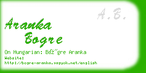 aranka bogre business card